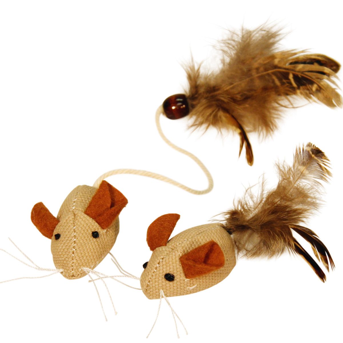 Kerbl Pet Șoareci cu Pene NATURE, set 2 buc., 4,5 cm, set