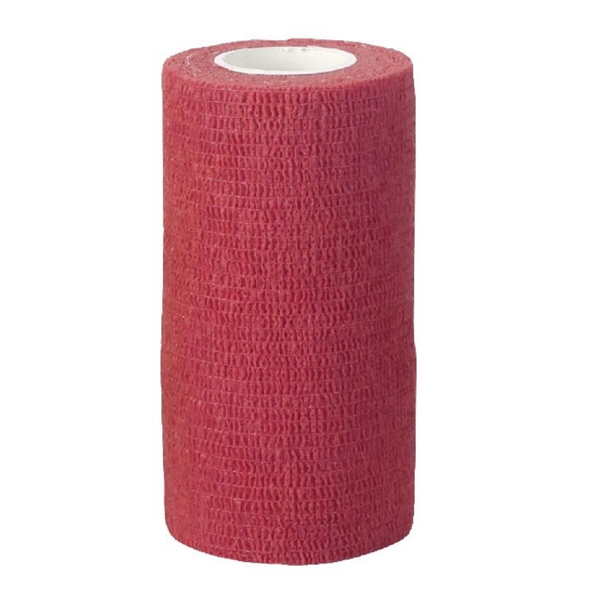 Rolle einer roten selbsthaftenden Bandage