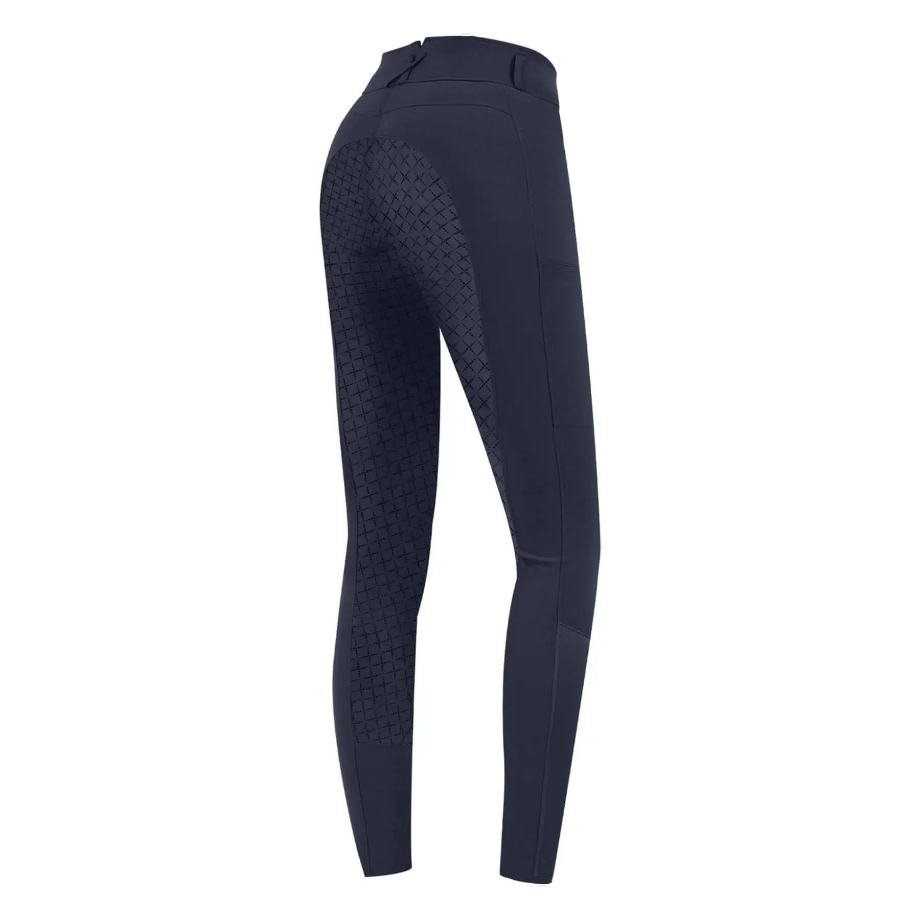 Pantalon d'équitation ELT Micro Sport Silicone Taille Haute, Fond Intégral, bleu nuit, 152