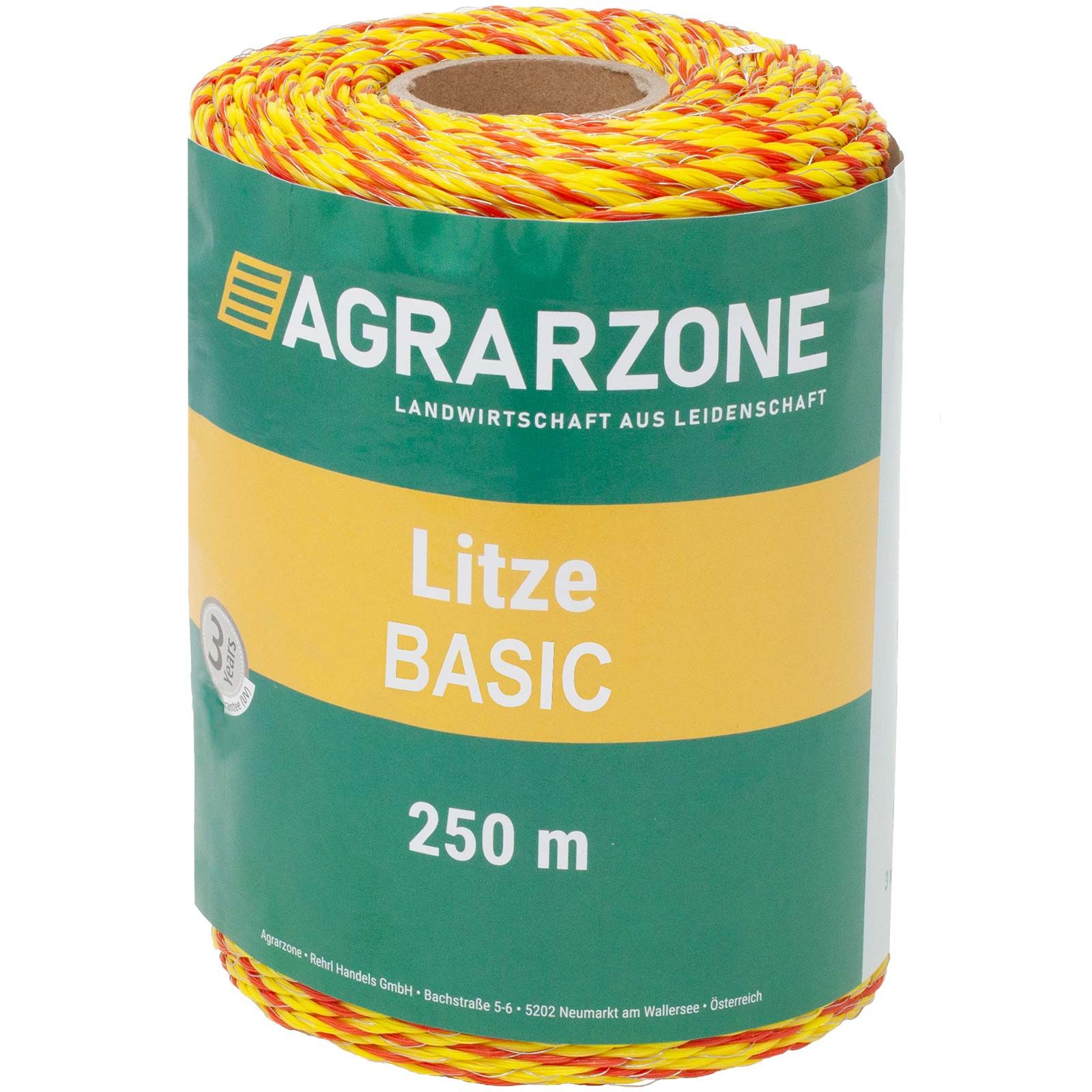 Agrarzone Weidezaunlitze Basic 3x0.20 Niro, gelb-orange 1000 m