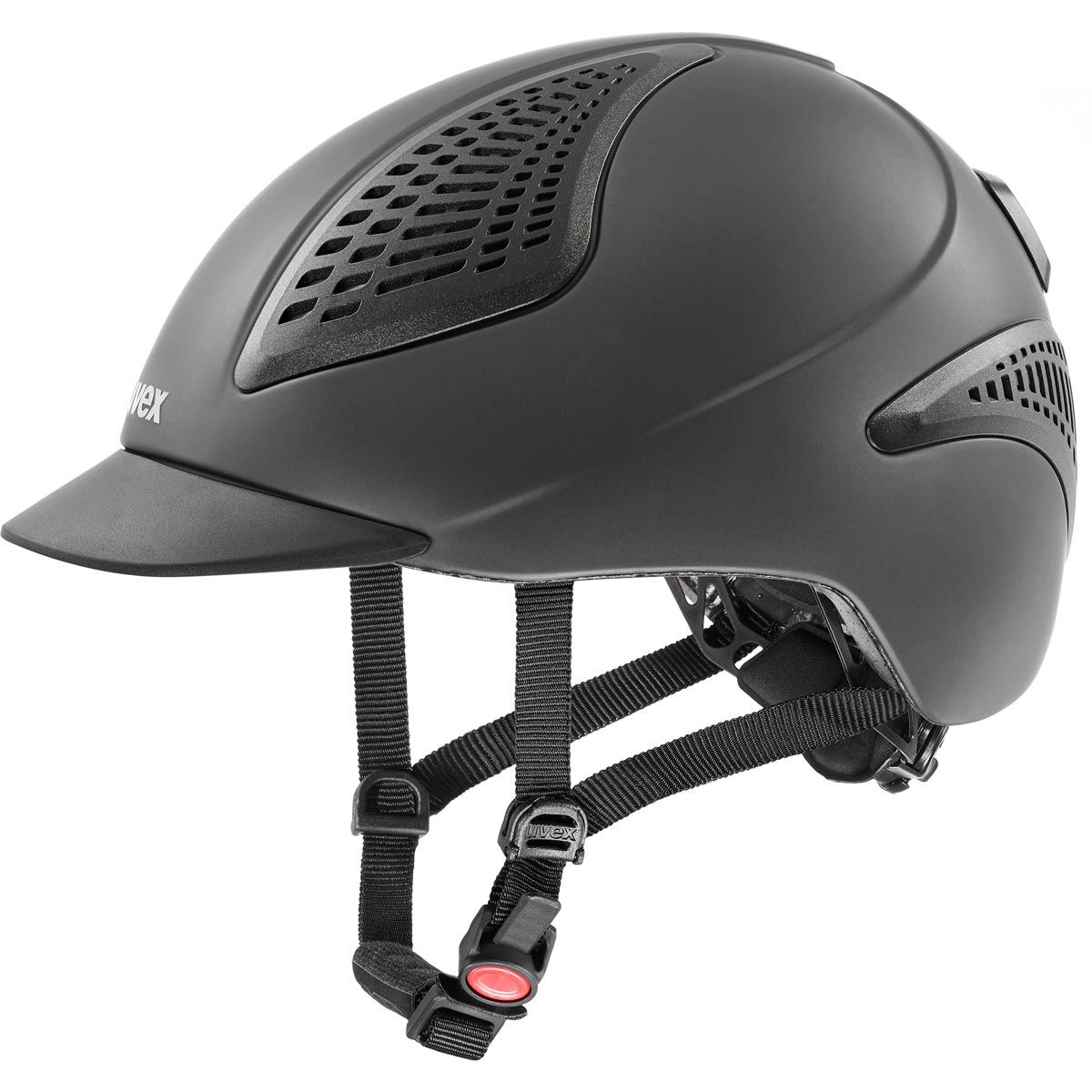 uvex exxential 2 LED Reithelm mit Helmbeleuchtung, schwarz matt, Seitenansicht