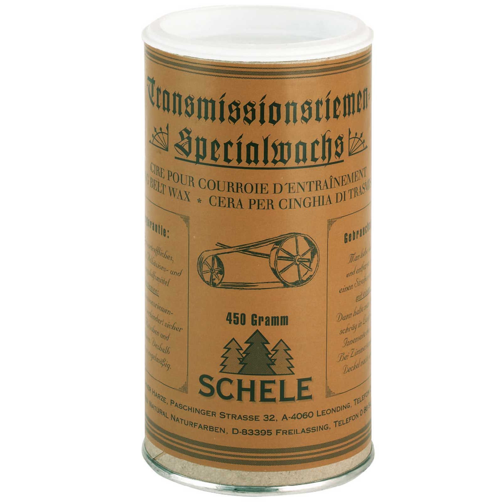 Kerbl Solid Drive Belt Wax 450 g for Leather Belts, label