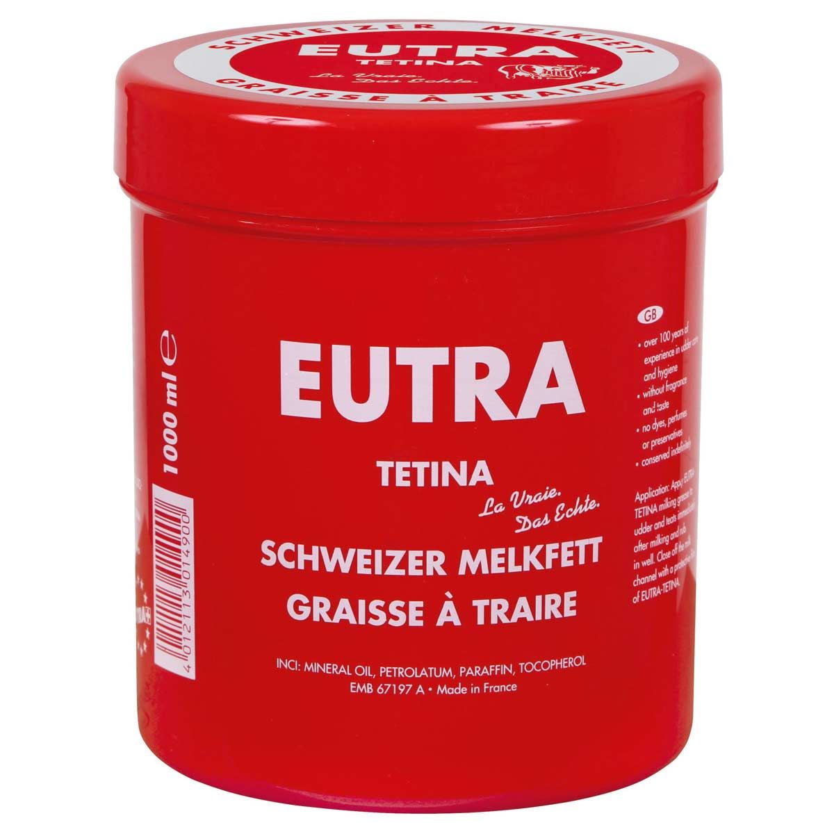 Eutra Tetina Graisse de traite – Soin suisse du pis, 1 l