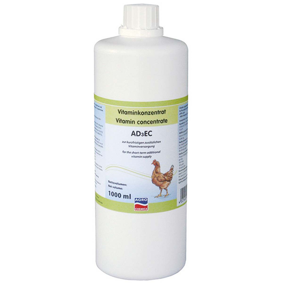 Concentrat de vitamine AD3EC pentru păsări 1 L, lichid pentru găini ouătoare