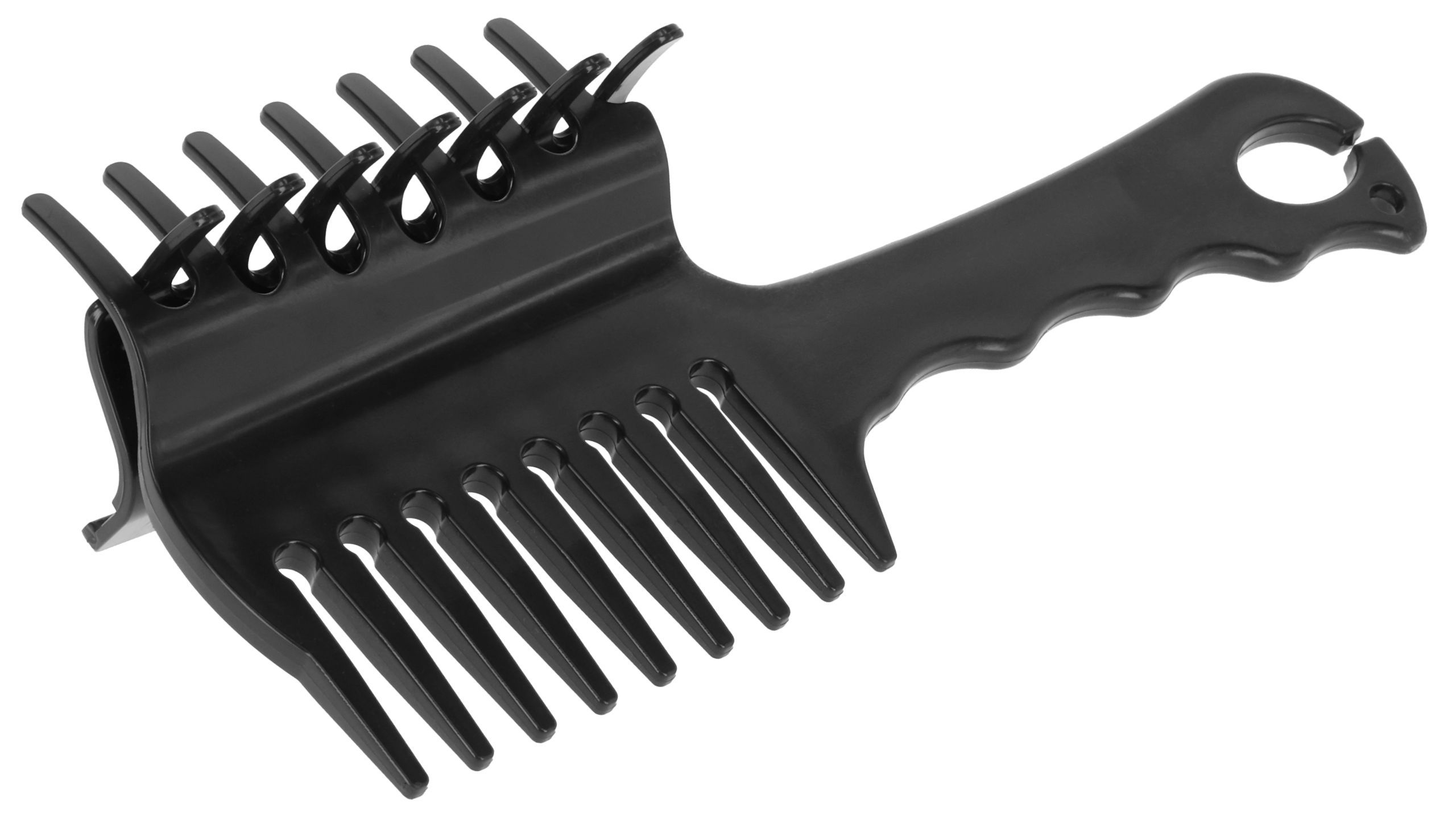 hair comb, scalp brush, detangling comb, black plastic, double-row comb