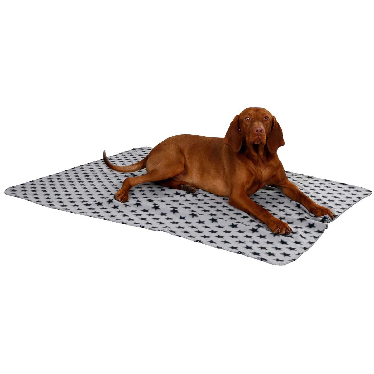Kerbl Stella kutyatakaró Fleece 140x100 cm, szürke, használat közben