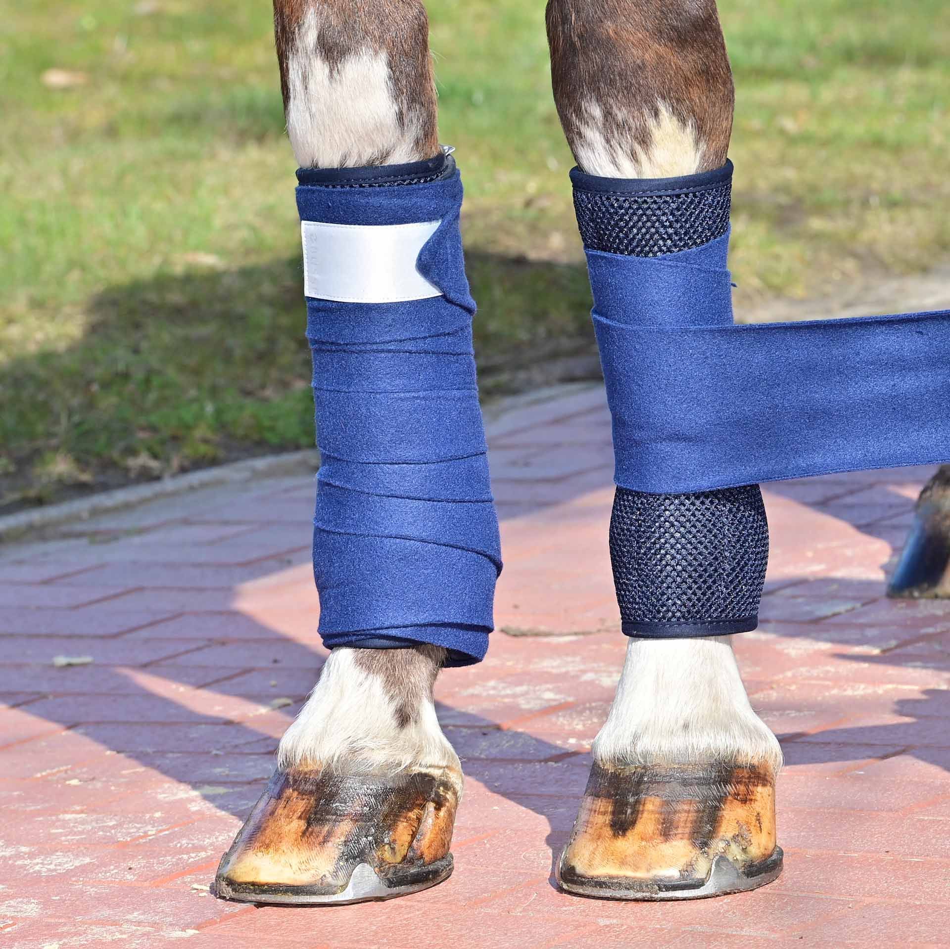 Sous-bandages BUSSE 3D AIR EFFECT, rembourrage respirant pour chevaux, bleu marine 33x45 cm
