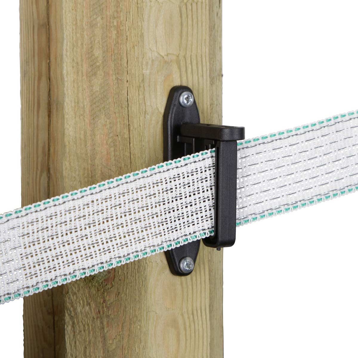 Kerbl 25x Easy Tape Clip Insulator for Tape & Rope, Black, detail view, insulator