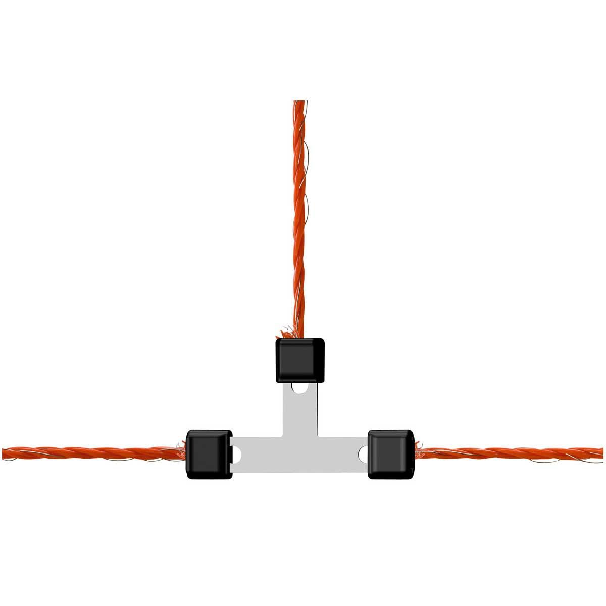 Kerbl Litzclip connettore a T per fili, 3 mm, acciaio inox, 5 pezzi, in uso