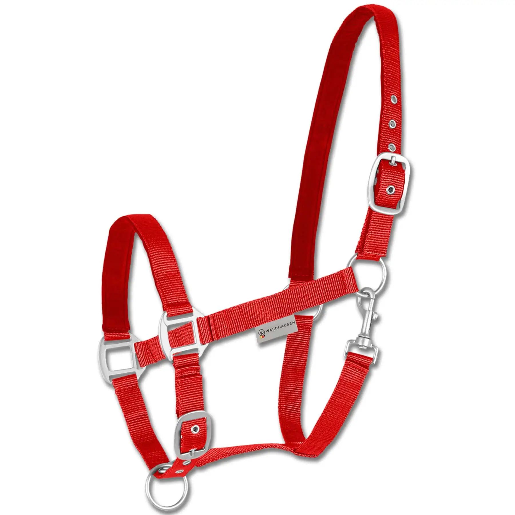 Waldhausen Perlonhalfter Satin, weich unterlegt & verstellbar, rot, COB