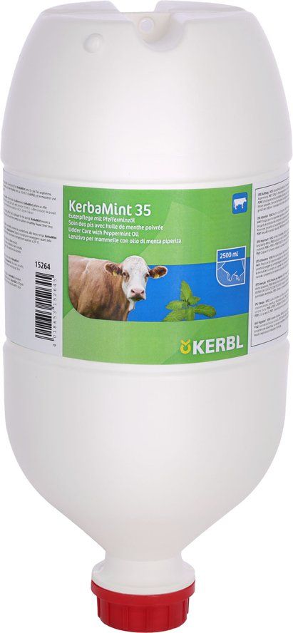 Kerbl KerbaMINT 35 Udder Care Gel with Peppermint Oil, Dispenser Bottle 2500 ml