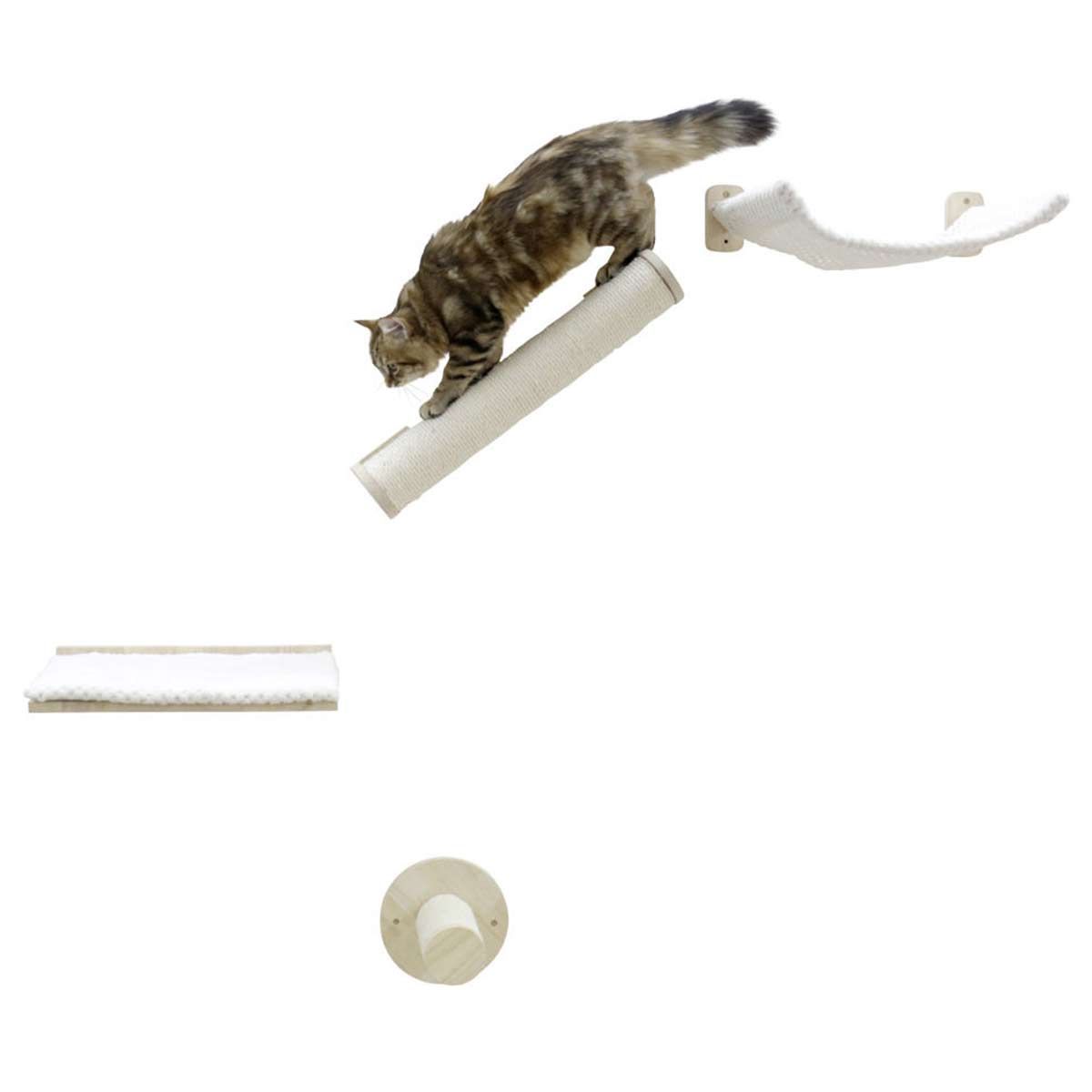 Kerbl Katzen Kletterwand Alps, 4-teilig, Massivholz, Anwendungsbeispiel