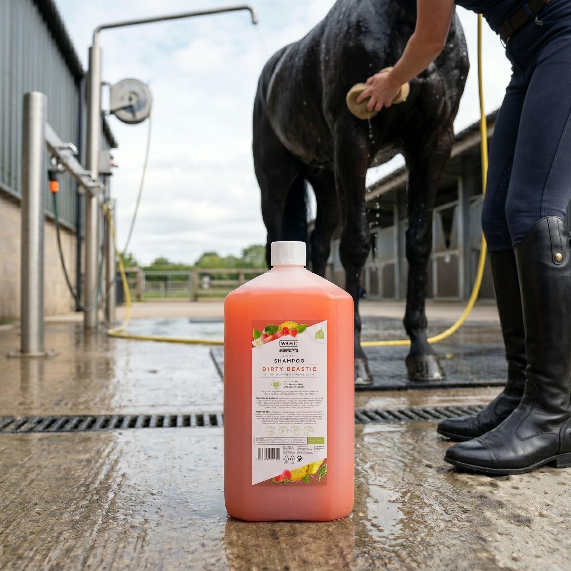 Pferd, Hochdruck-Shampoo, Tierpflege, Flüssig, Rosa Flasche, Flüssigkeit, Shampoo, rosa Flasche, Reinigung, Pflege