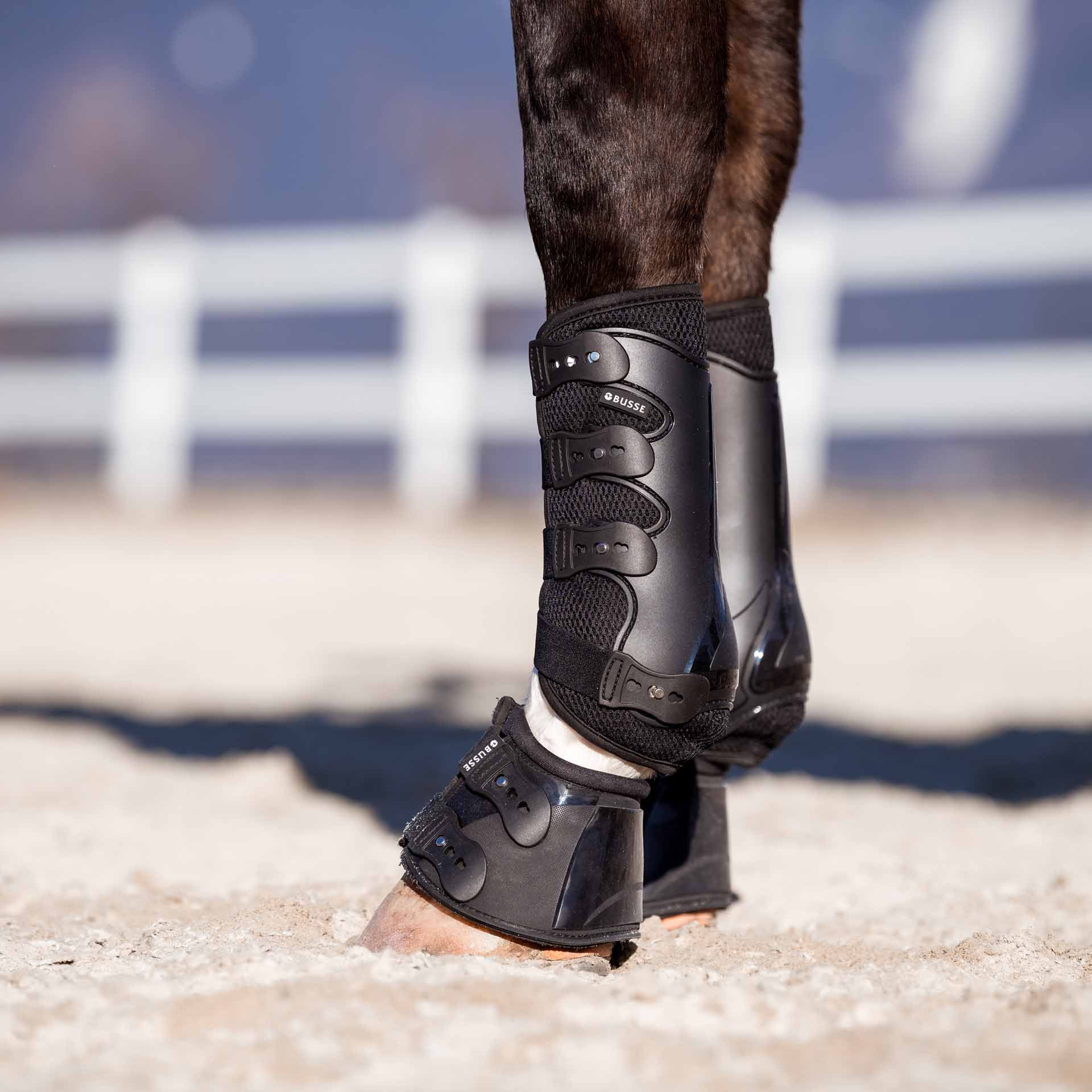 Guêtres de dressage BUSSE DRESSAGE-PRO-MESH, coque rigide 3D AIR DRY, XL, Noir