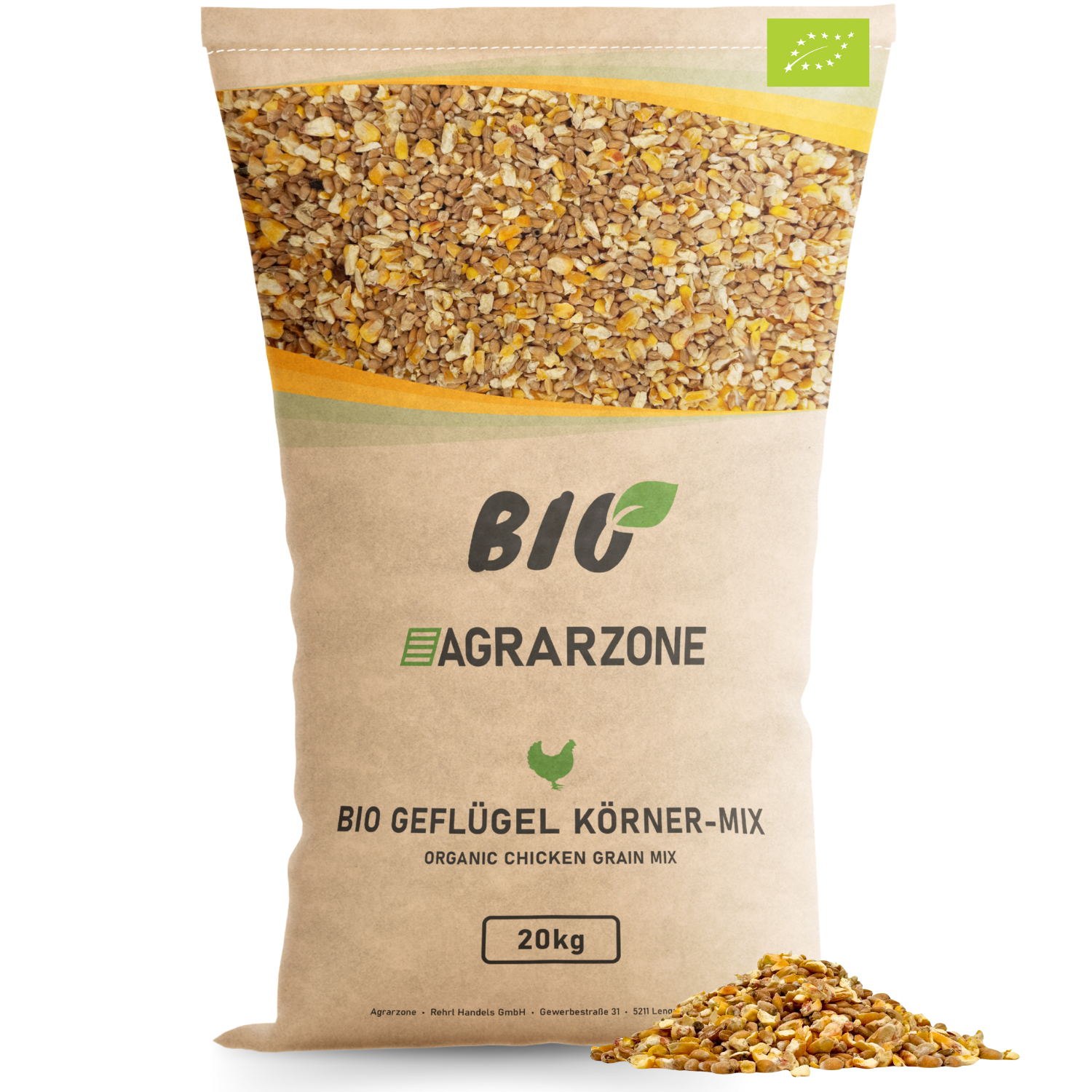 Agrarzone Hrană Bio Pentru Pui Amestec de Boabe 20 kg, ambalaj