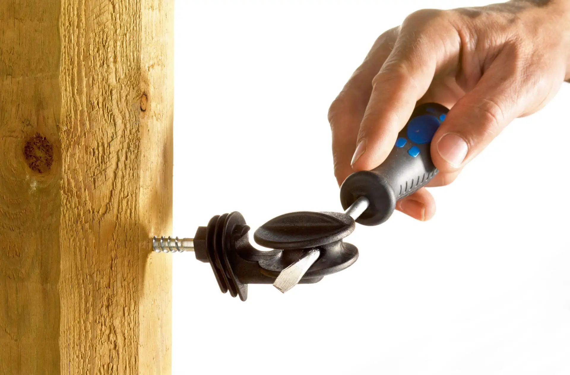 AKO Isolatore d'angolo Profi per corda, filo e treccia, 6 pezzi, in uso, isolatore