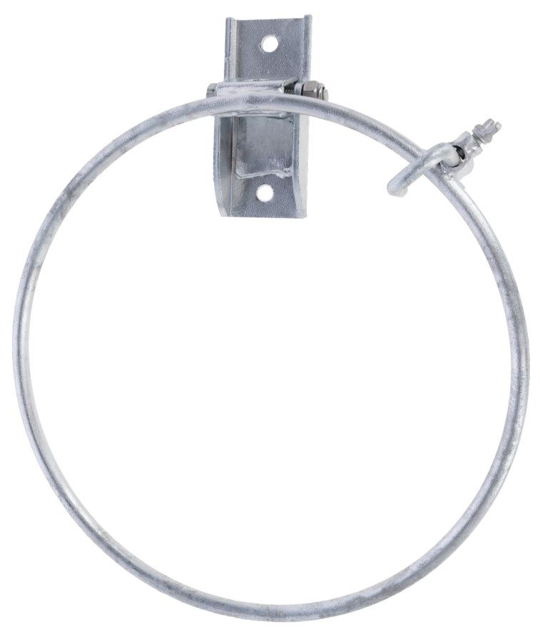 Kerbl Bucket Holder for Wall Mounting with Ejection Guard, front view