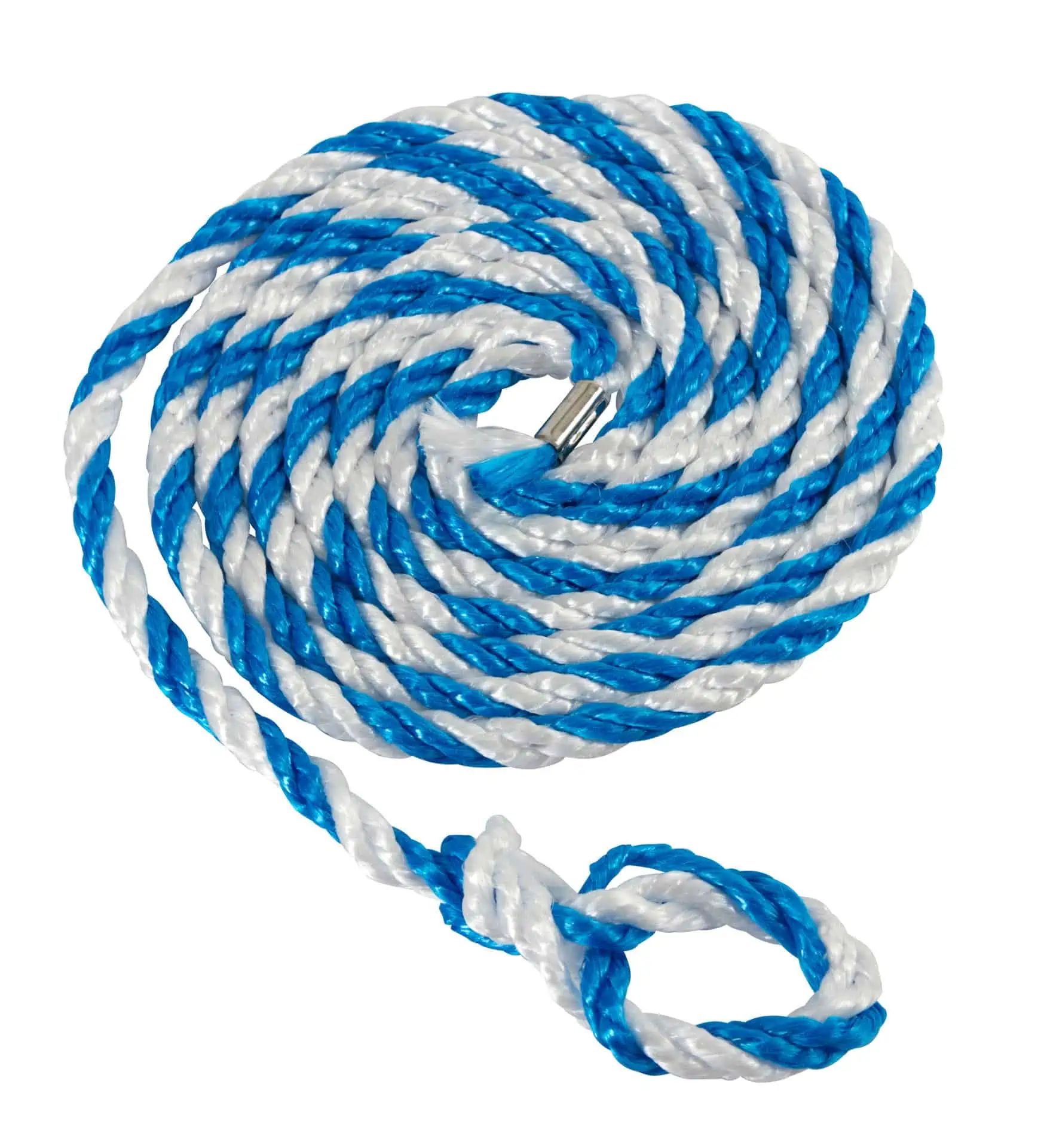 Corde de transport de bétail petite boucle bleu-blanc, 3,2 m