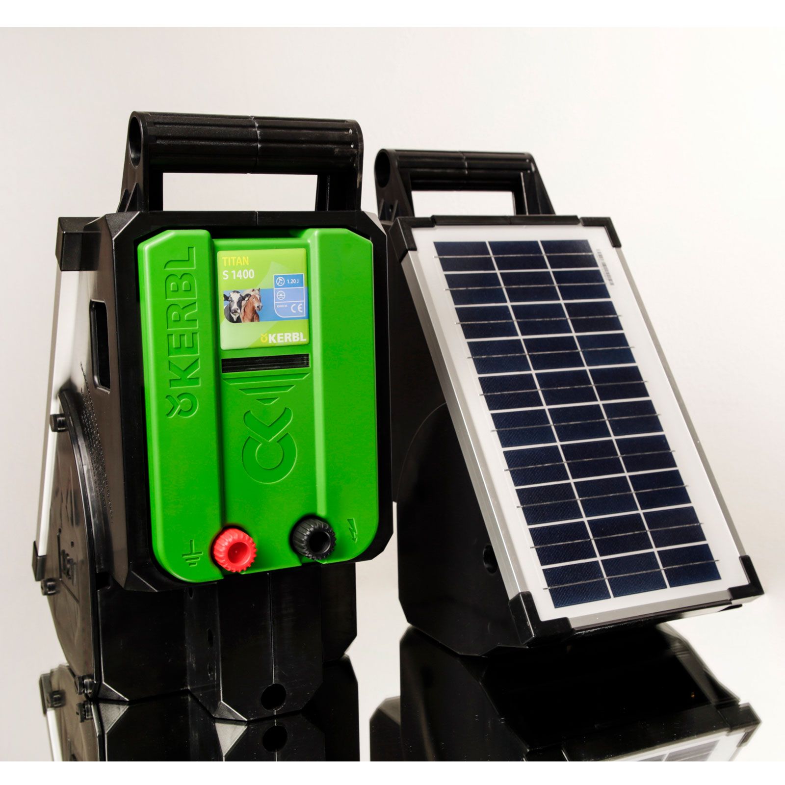 Kerbl TITAN S 1400 Weidezaungerät Solar 12V, 1,4 Joule, Set, Solarpanel