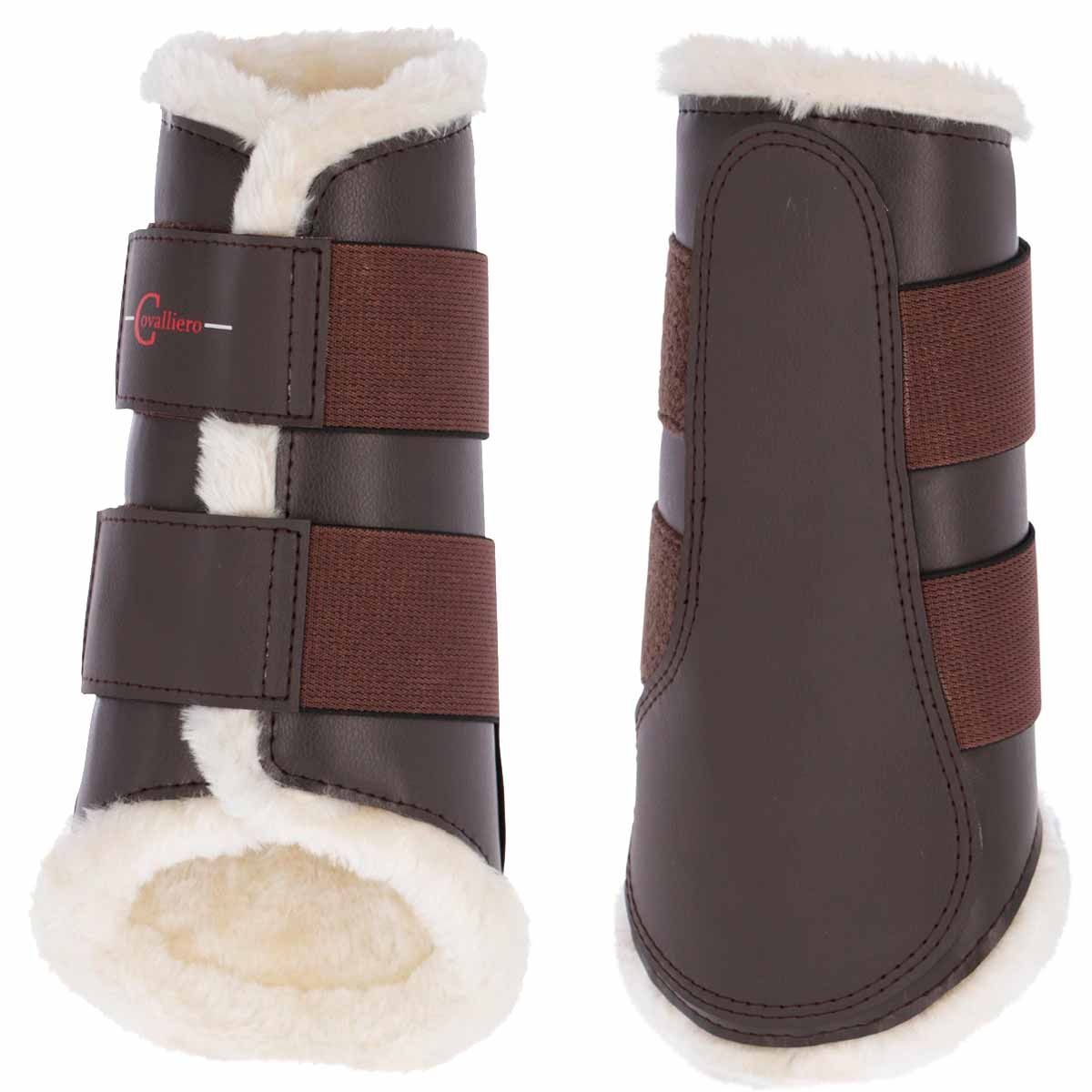 Covalliero Toison des guêtres de dressage brun COB back