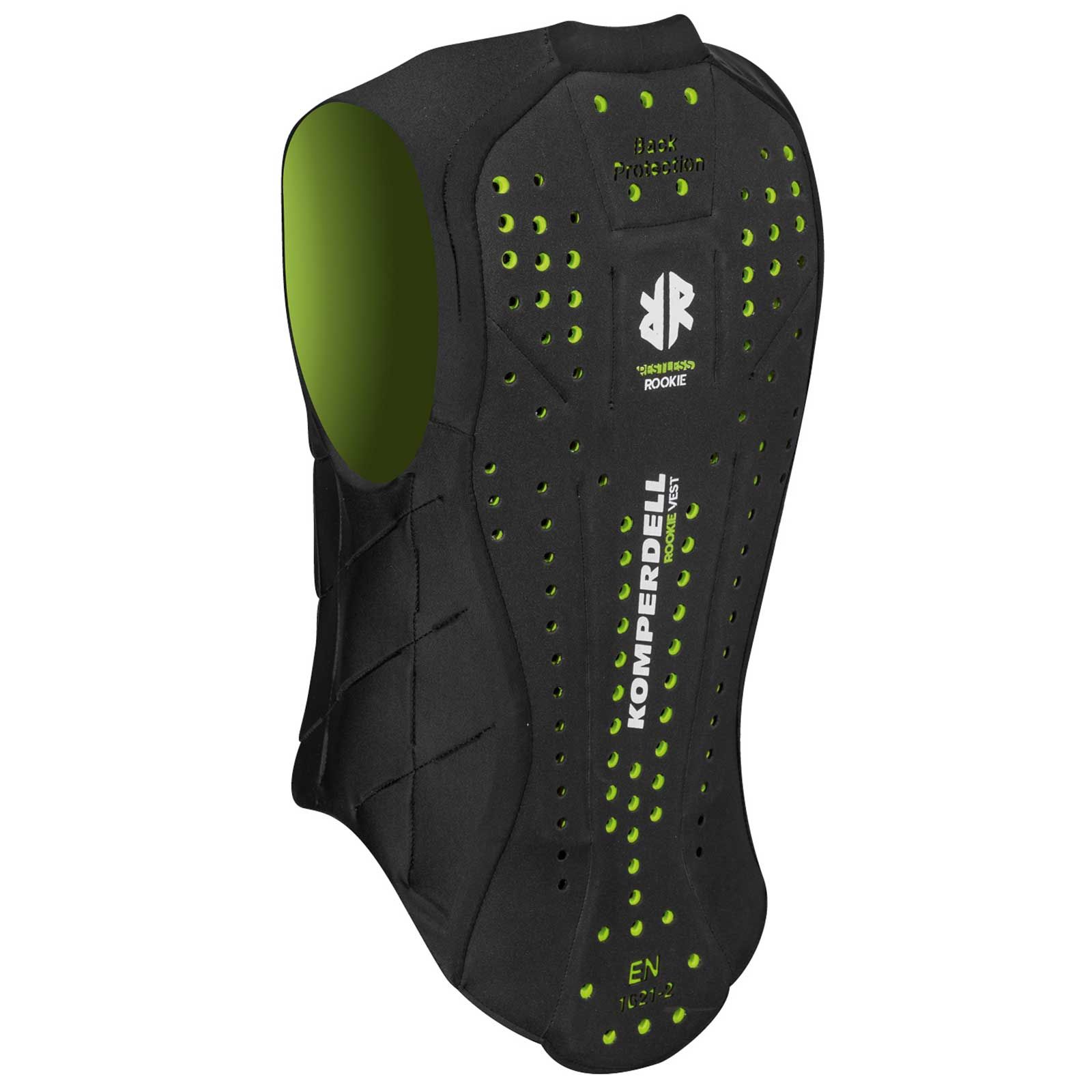 Komperdell Kids Back Protector Ballistic Vest Junior black, lightgreen, side view