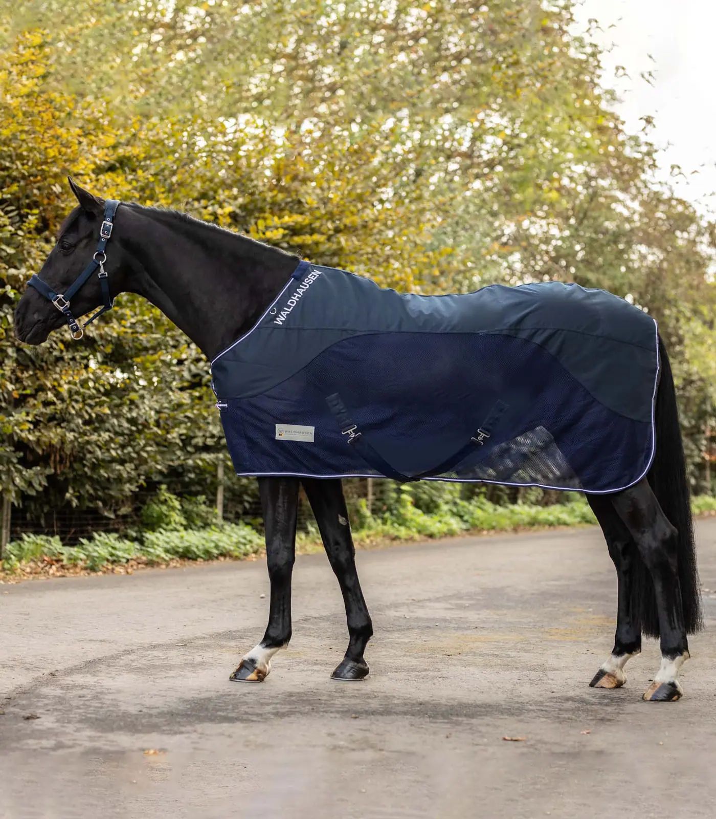 Couverture anti-pluie et anti-mouches Waldhausen COMFORT, respirante, 155 cm, bleu nuit