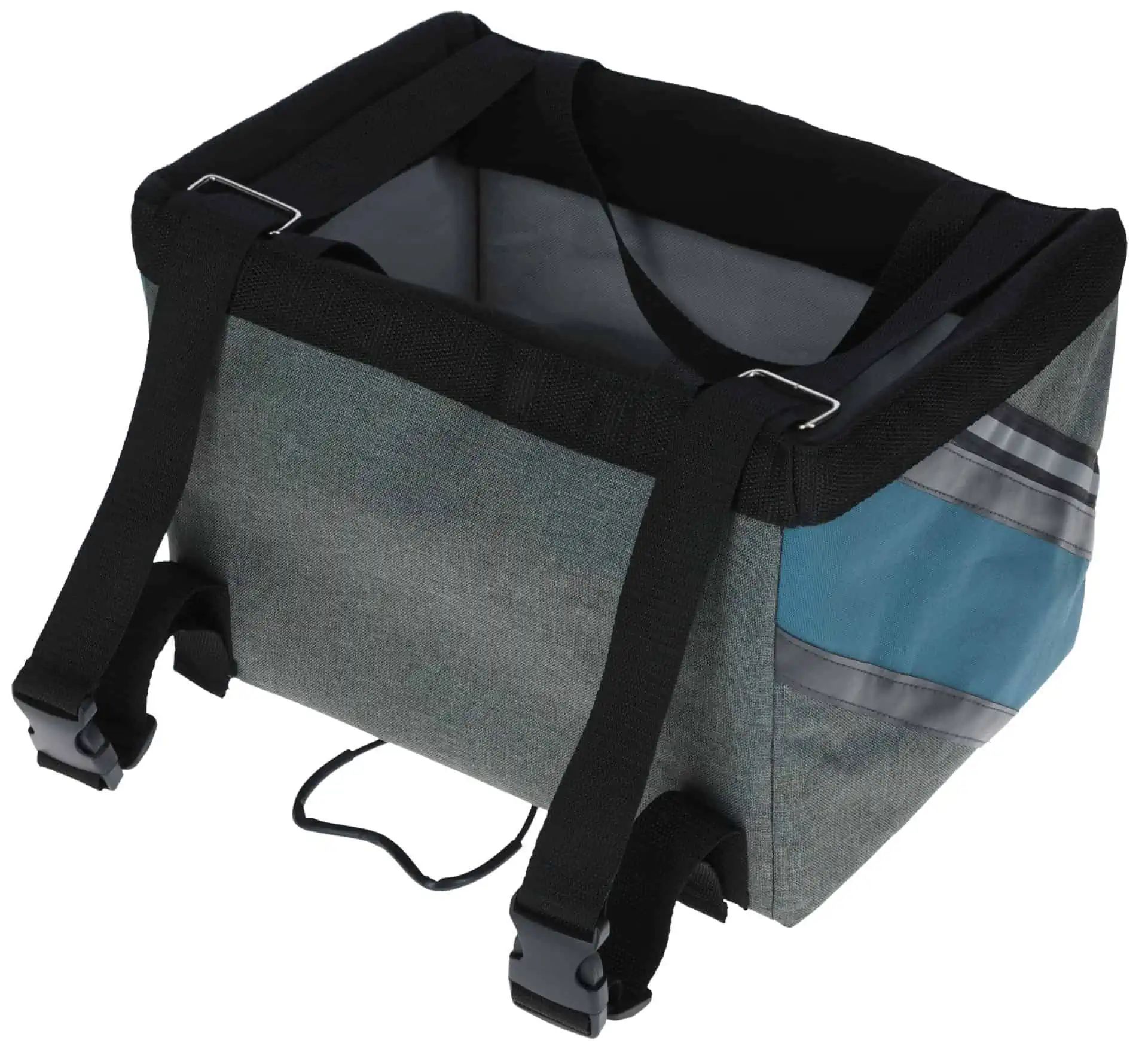 Kerbl Sac de vélo Vacation pour chien gris/bleu, 38 x 29 x 25 cm, vue de côté