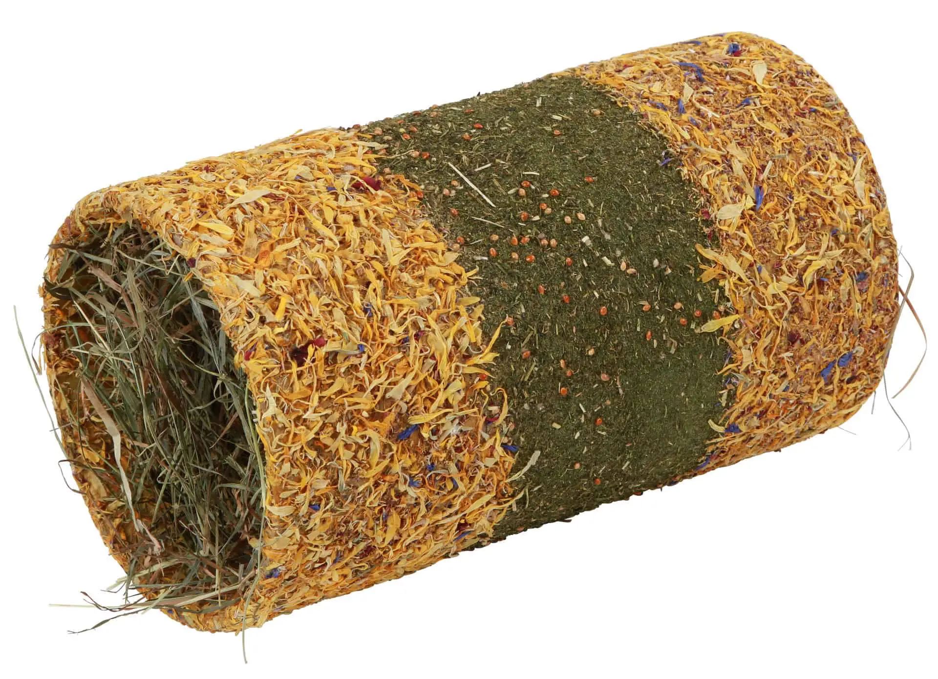 Kerbl Native Snacks Kräutertunnel, gefüllt mit Heu & Kräutern, M 25 x Ø 14,5 cm