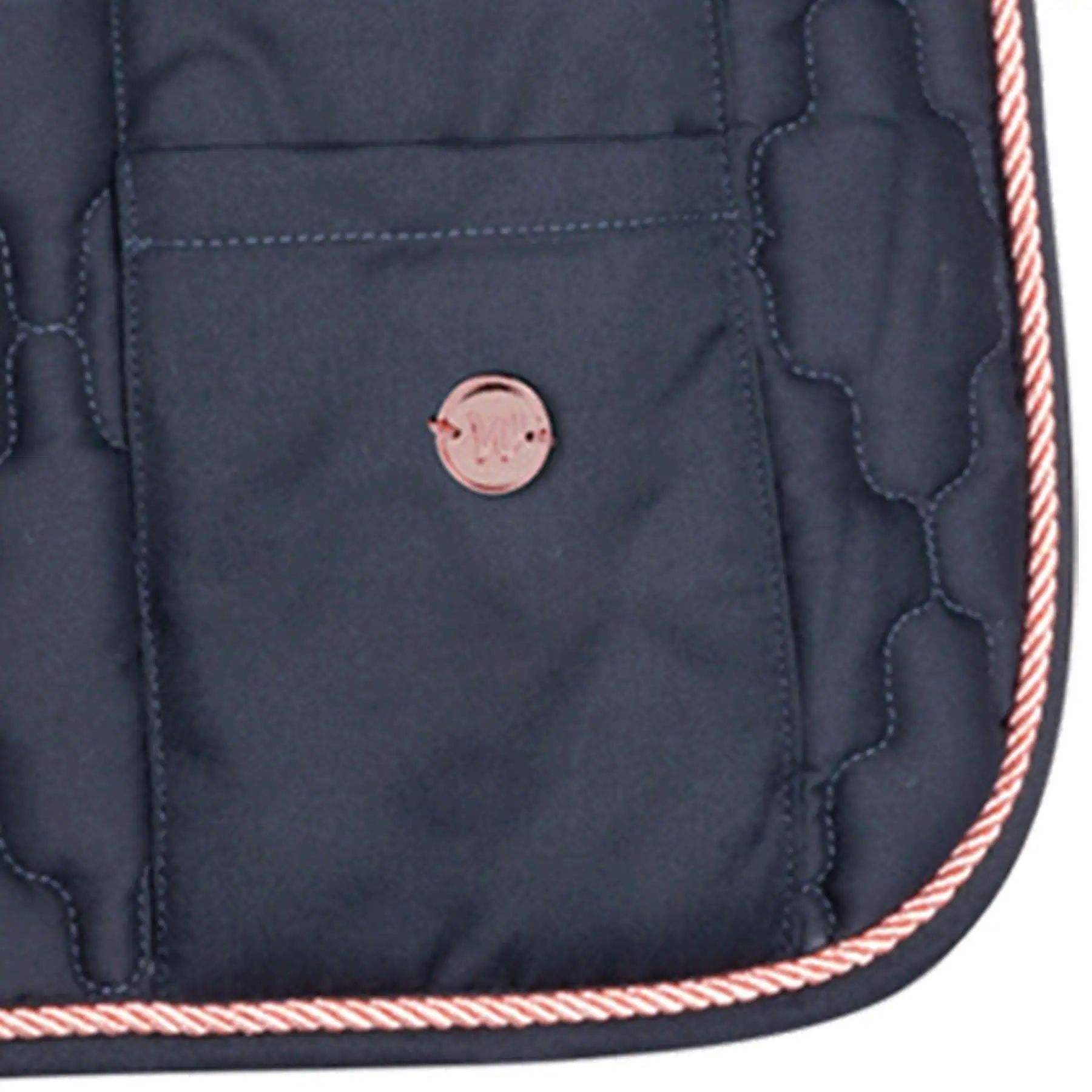 Waldhausen Schabracke Modern Rosé mit Tasche & floraler Steppung, nachtblau/roségold D