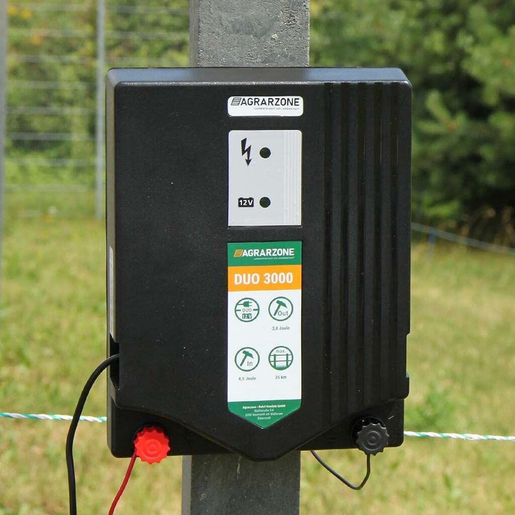 Schafzaun Komplett Set 12V / 230V, Netz 50 m x 90 cm, Vorderansicht