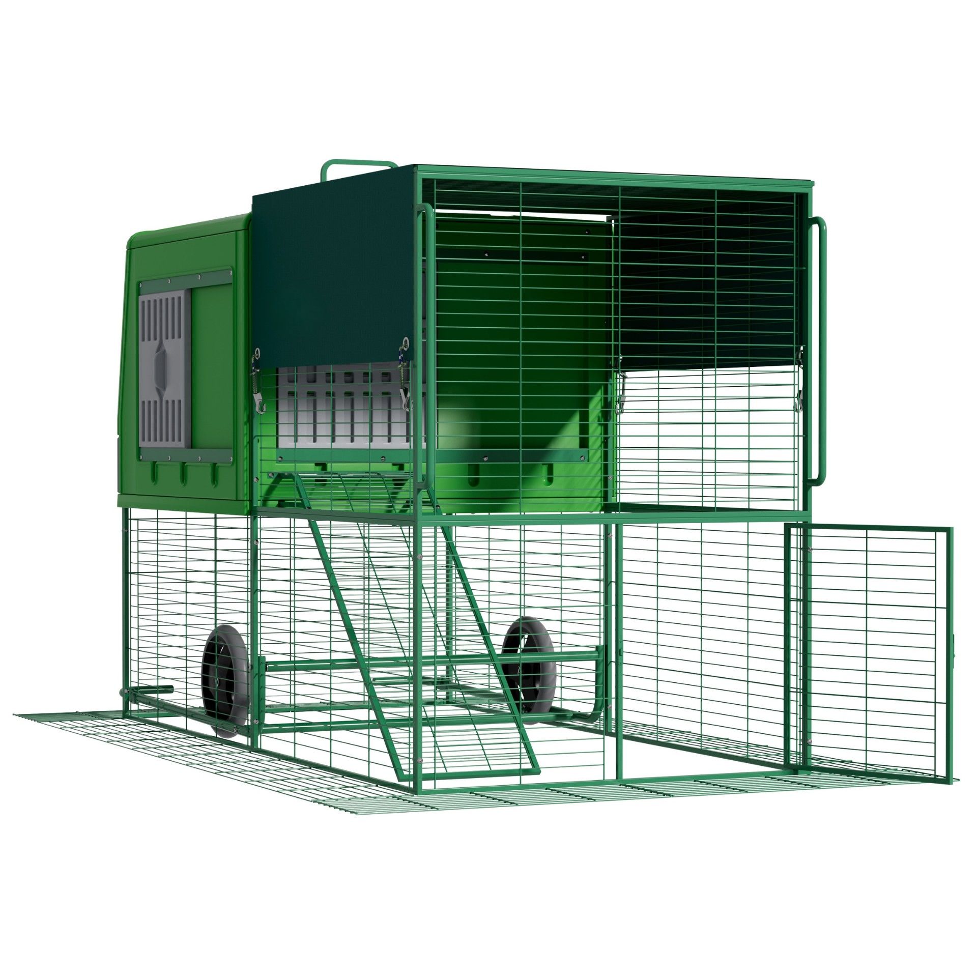 Agrarzone Mobile Chicken Coop "The Egg Chalet" made of Plastic, side view, wheel