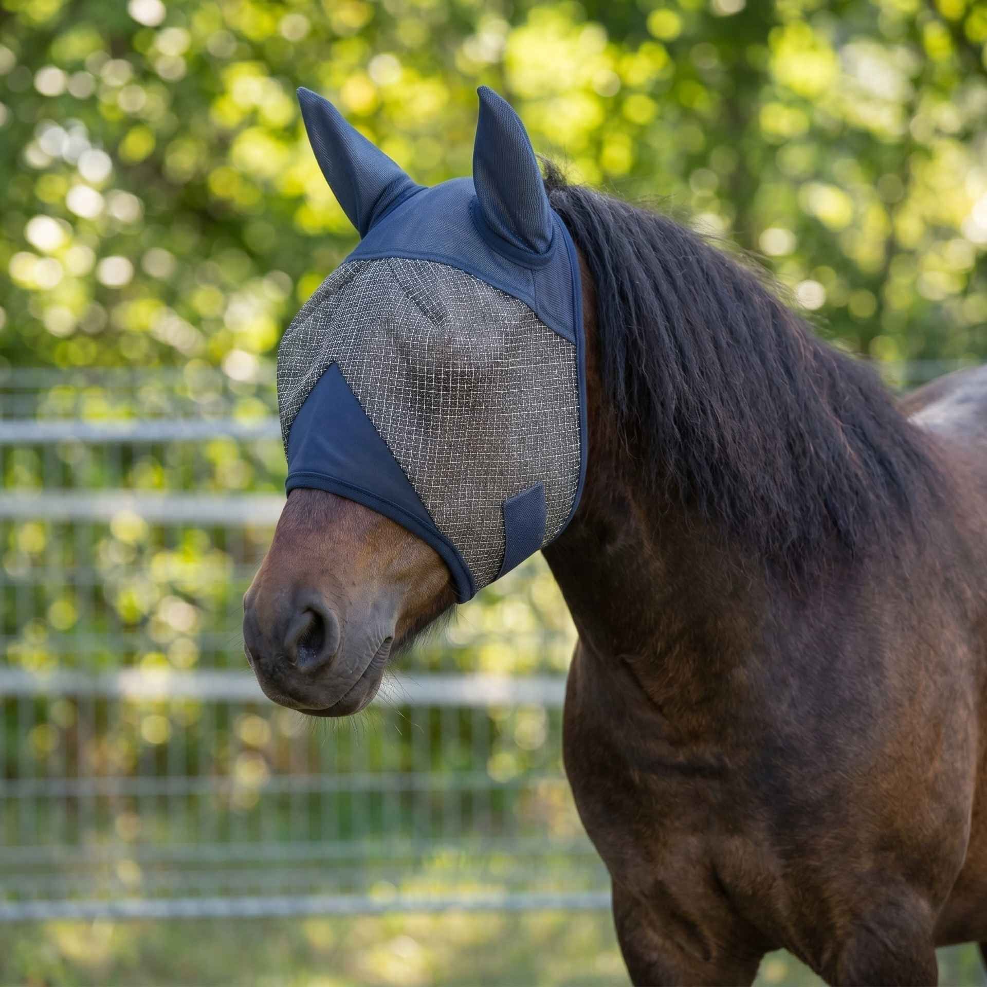 Covalliero Cuffia antimosche con protezione orecchie & UV, cavallo, vista laterale
