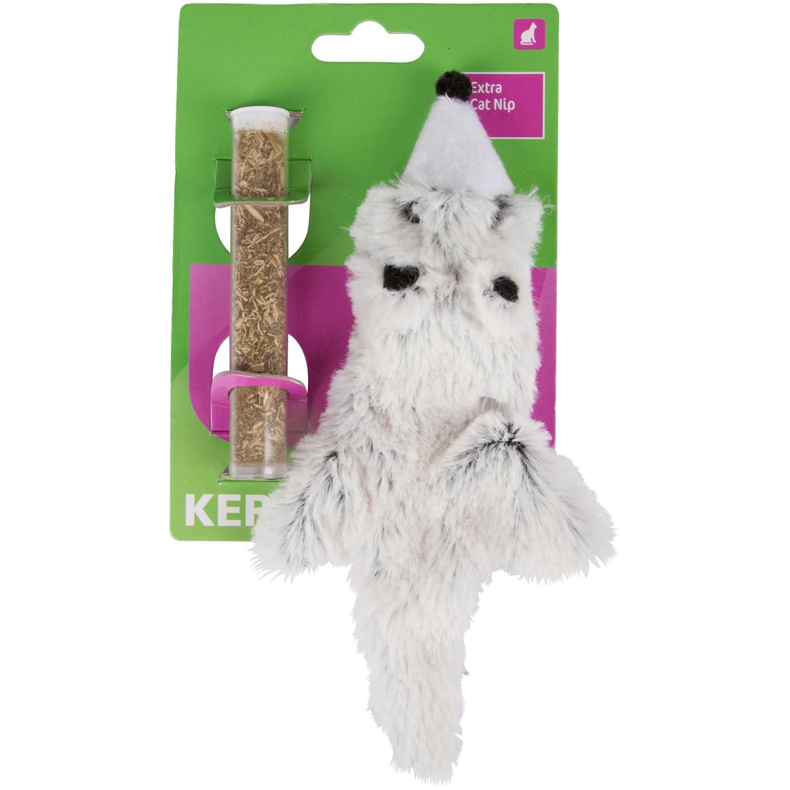 Kerbl Jouet pour Chat Hermine avec Cat Nip Rechargeable, 20,5cm, emballage