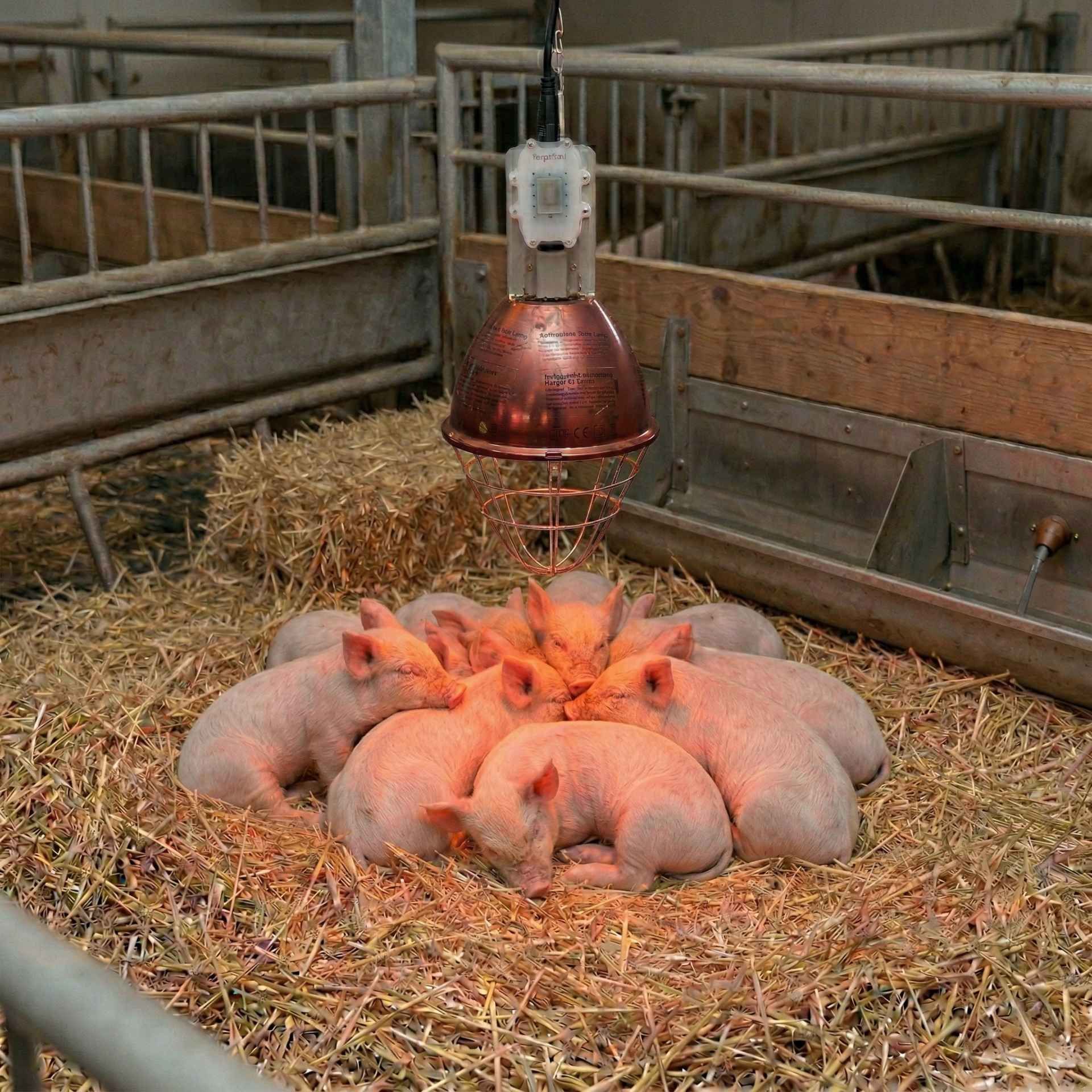 Lämmer, pink, gehalten, Stroh, Stall