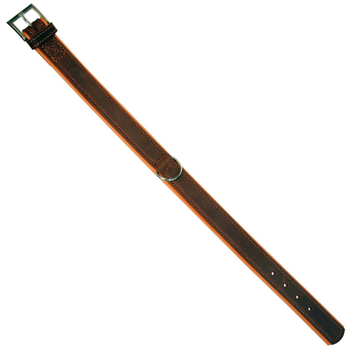 Kerbl Collier pour chien VEGAS HQ en cuir, rembourré, marron, 40 mm/56-64 cm
