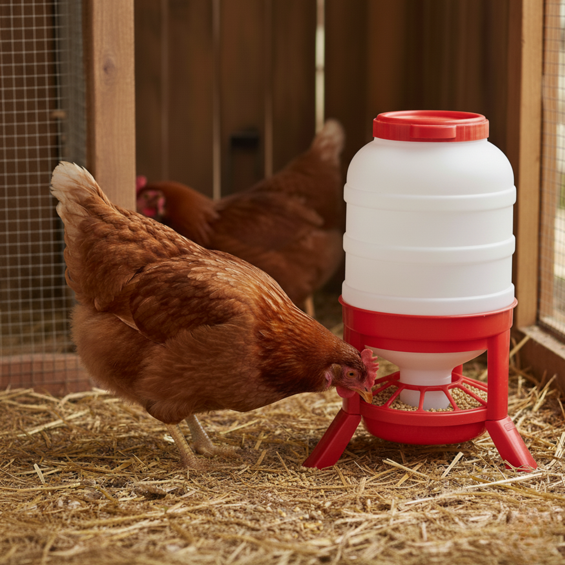 Mangeoire pour poules Agrarzone avec pieds stables et grille anti-gaspillage