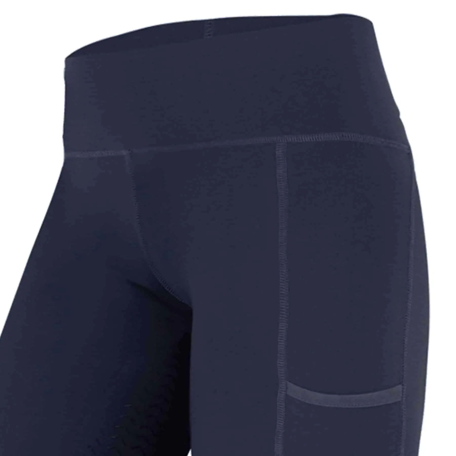 Legging d'équitation thermique Ella ELT, fond intégral silicone, enfant, bleu nuit, 164