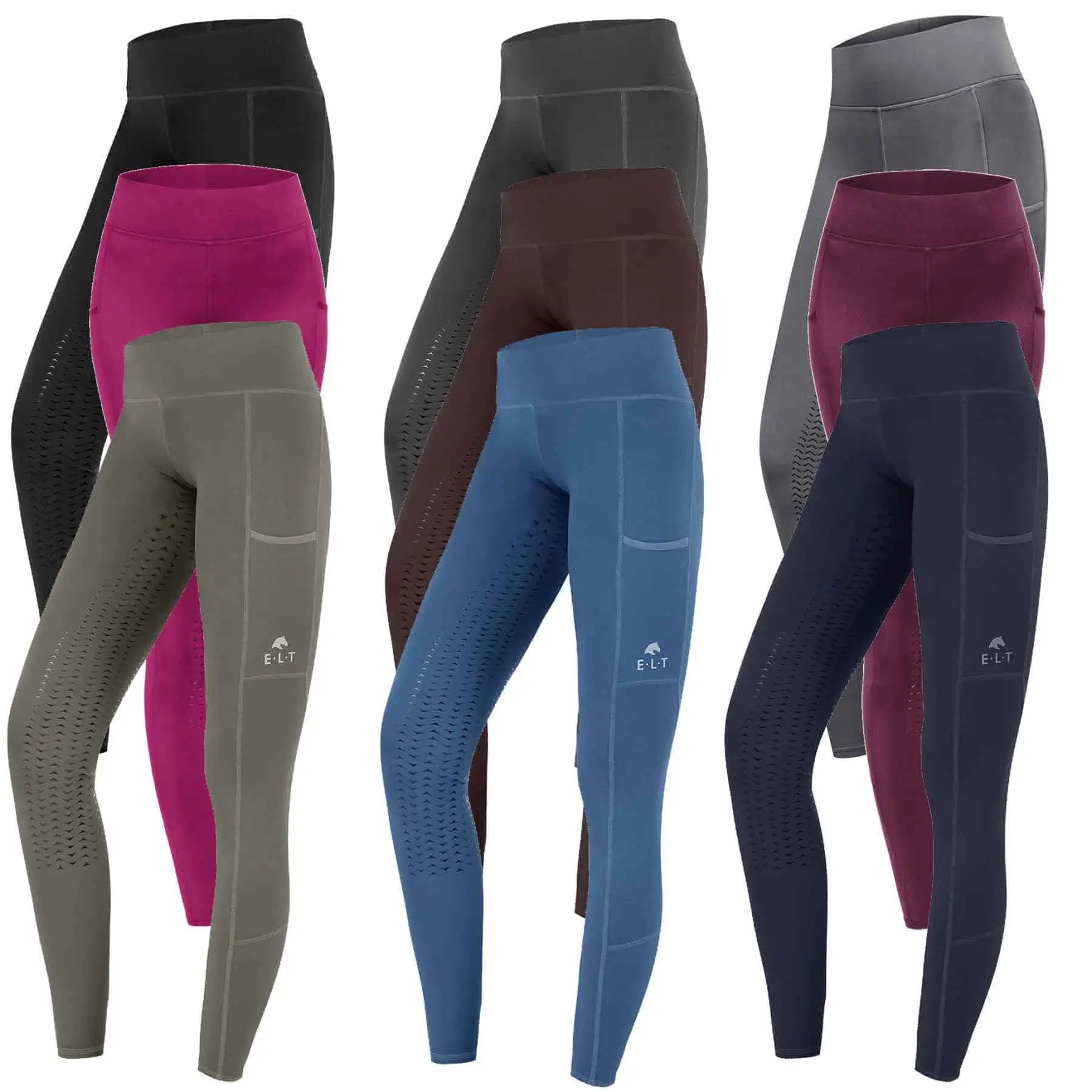 Legging d'équitation ELT Ella à fond intégral silicone, asphalte D34