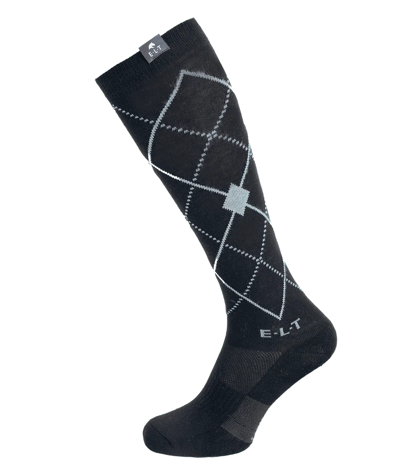 ELT Reitsocken Argyle, schwarz/stone blue, L