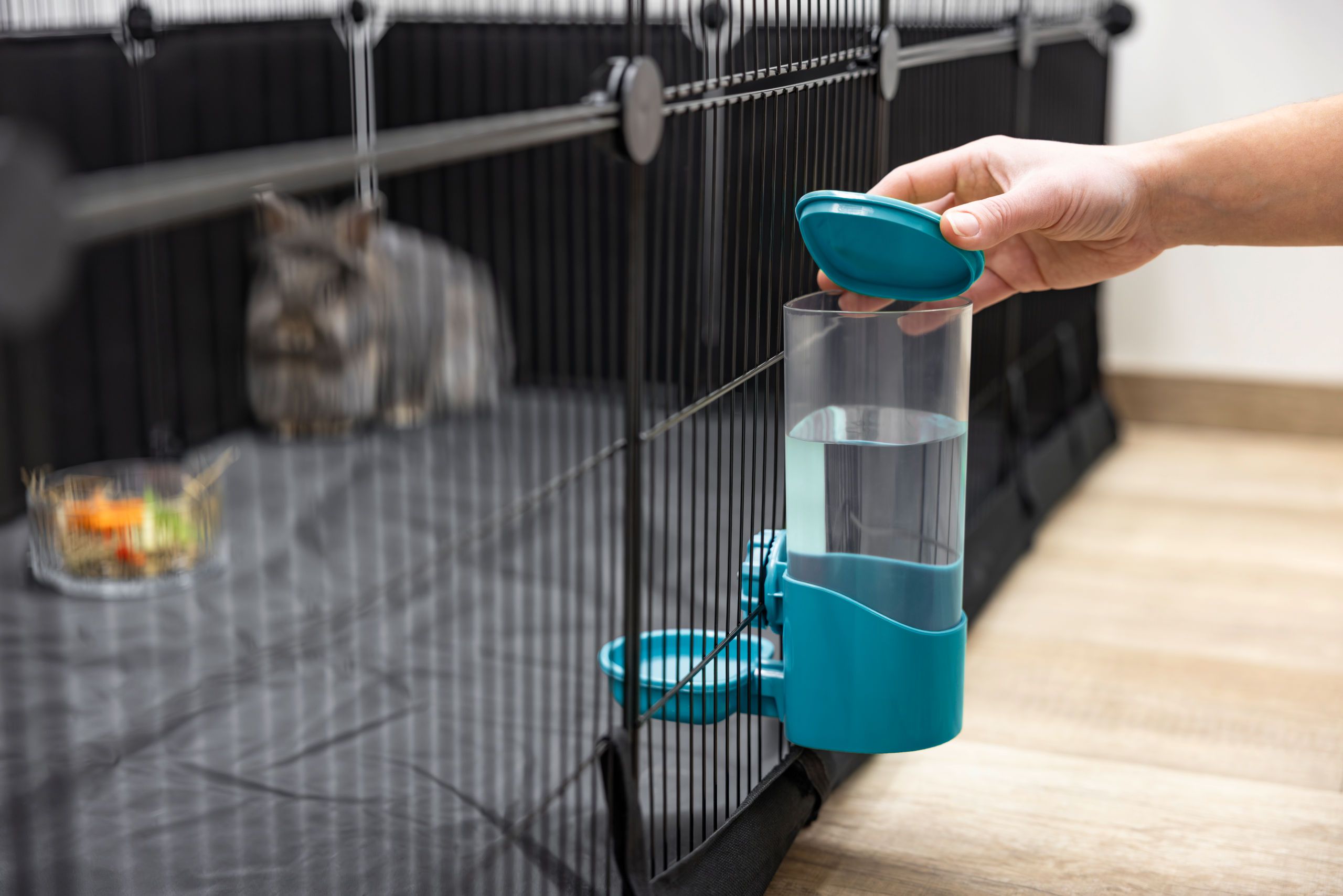 Kerbl Wasserspender für Nager 850 ml zur Gittermontage, blau