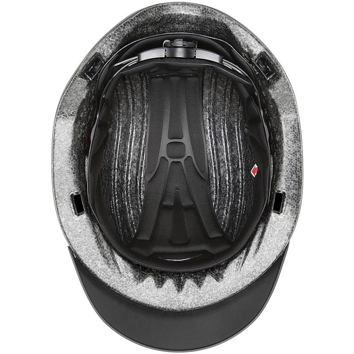 uvex exxential 2 LED Reithelm mit Helmbeleuchtung, schwarz matt, Detailansicht, Futter