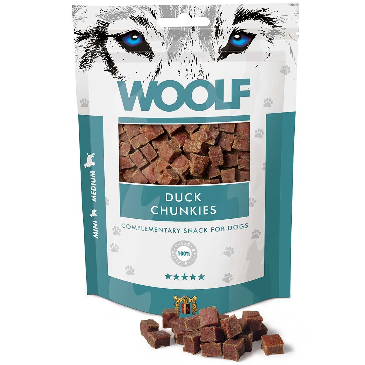Woolf Dog Treat Duck Chunkies, confezione
