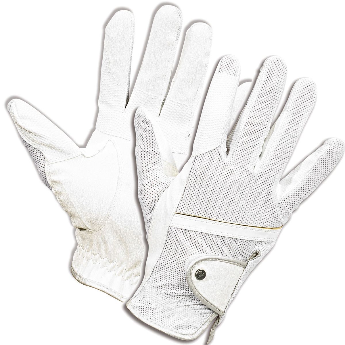 BUSSE Gants d'équitation SUMMER, respirants avec cuir synthétique antidérapant, blanc L