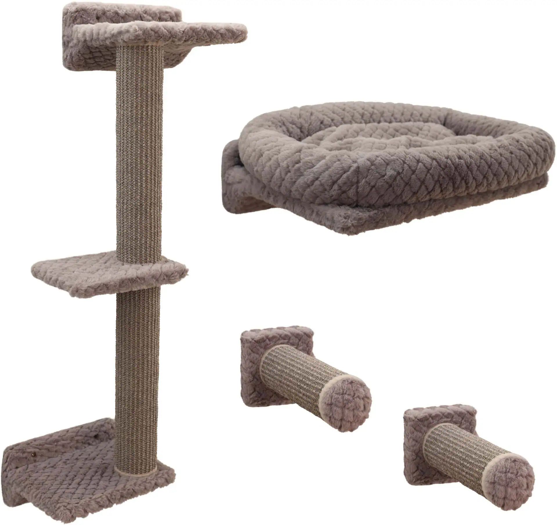 Kerbl Kletterwand Monte Alpi für Katzen, 4-teilig, mit Liegebett, Set