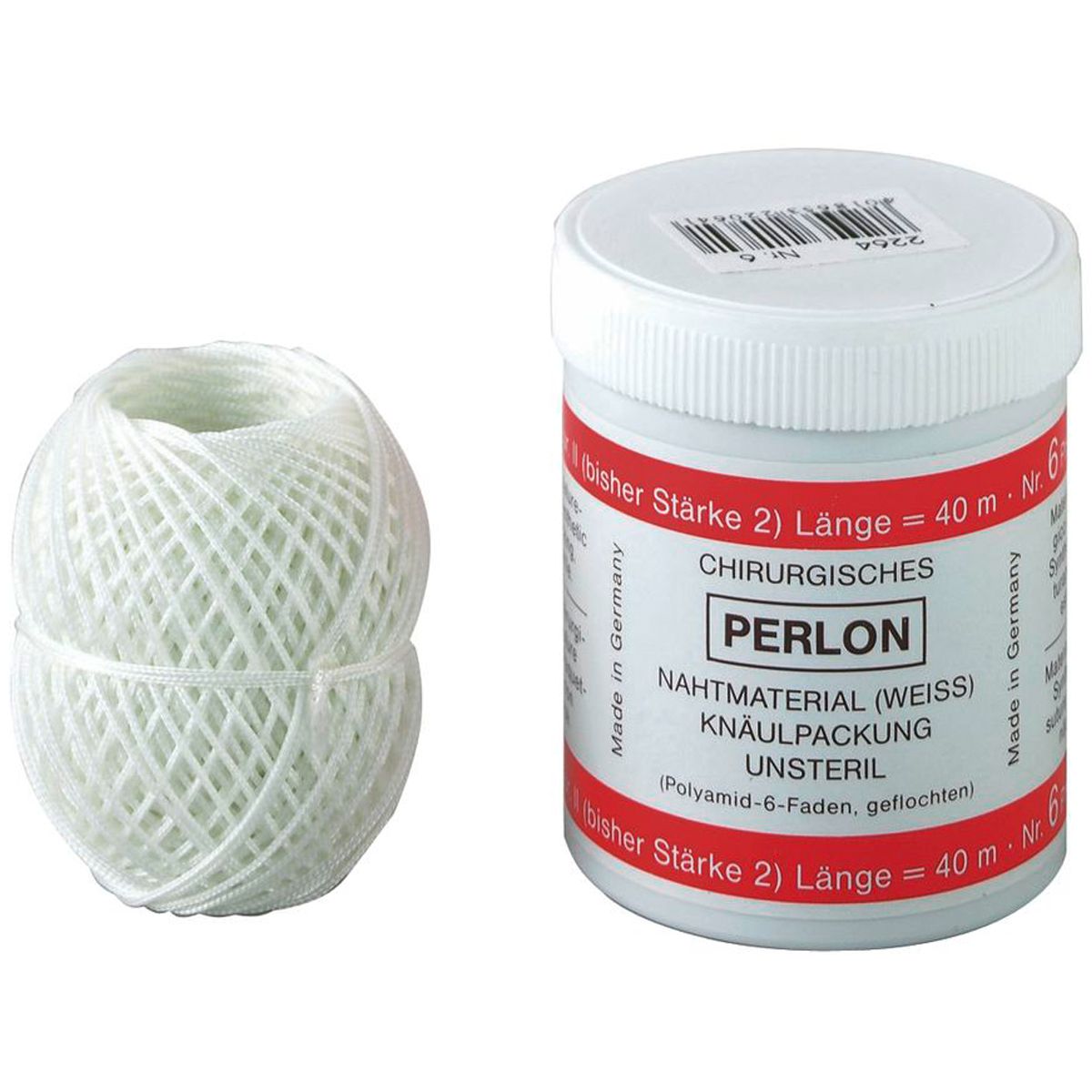 Kerbl Fil de suture Perlon – non stérile, plusieurs épaisseurs, épaisseur 2 (rouge)