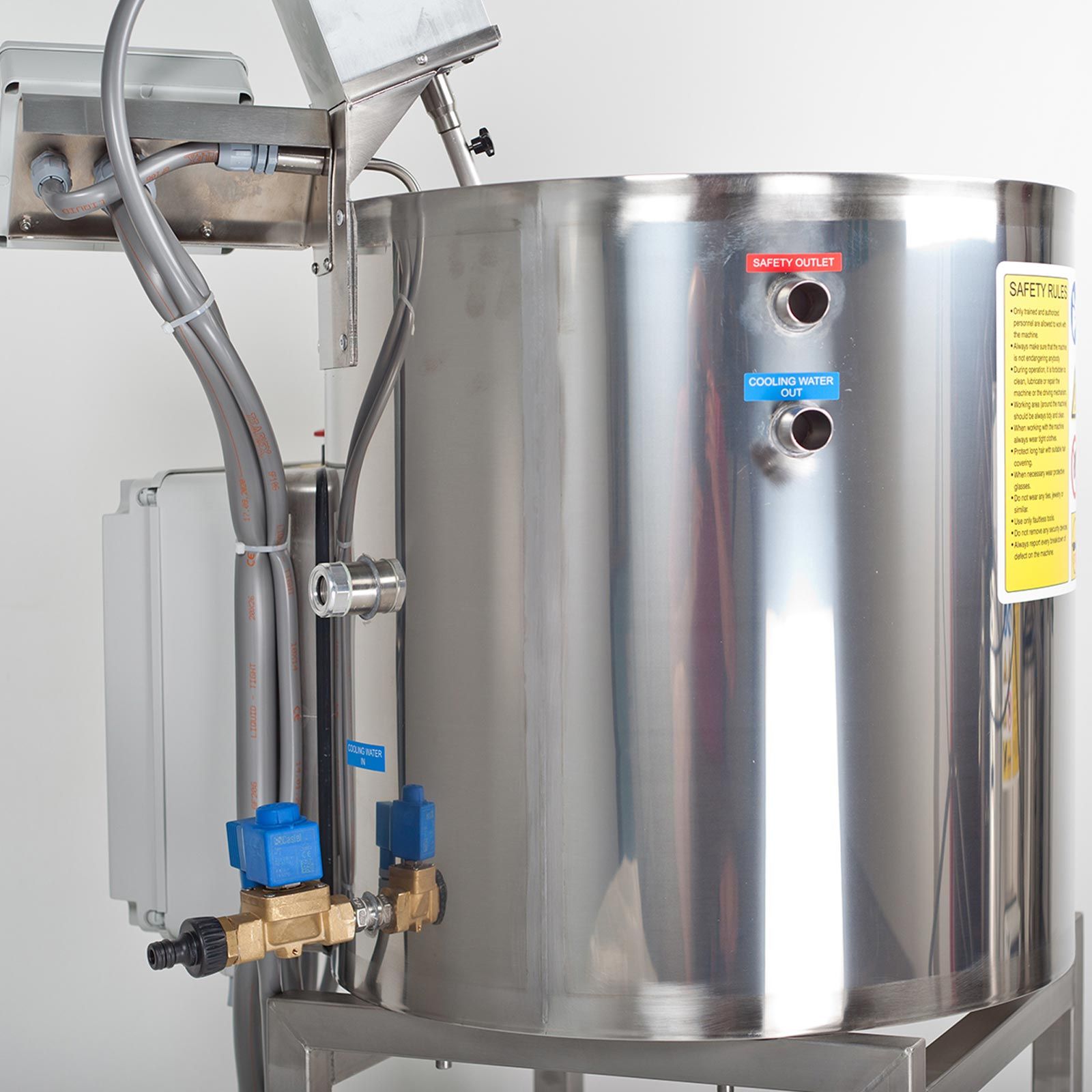 Milky Pasteuriser FJ 50 PF, Cheese & Yoghurt Kettle, 50 L, detail view, valve