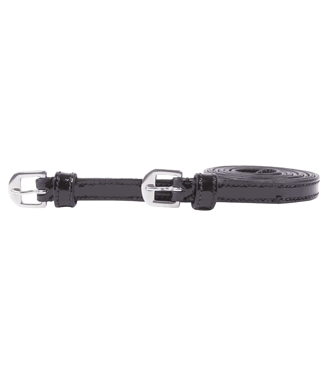 Waldhausen Curele pentru pinteni din piele lăcuită, negre, 46 cm, pereche, set