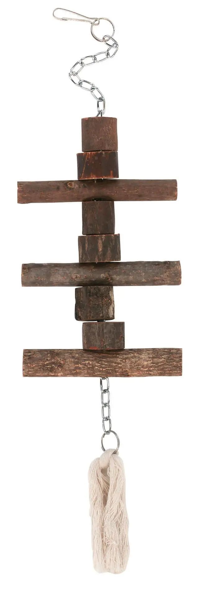 Kerbl Giocattolo per pappagalli in legno naturale, con catena, 40 cm