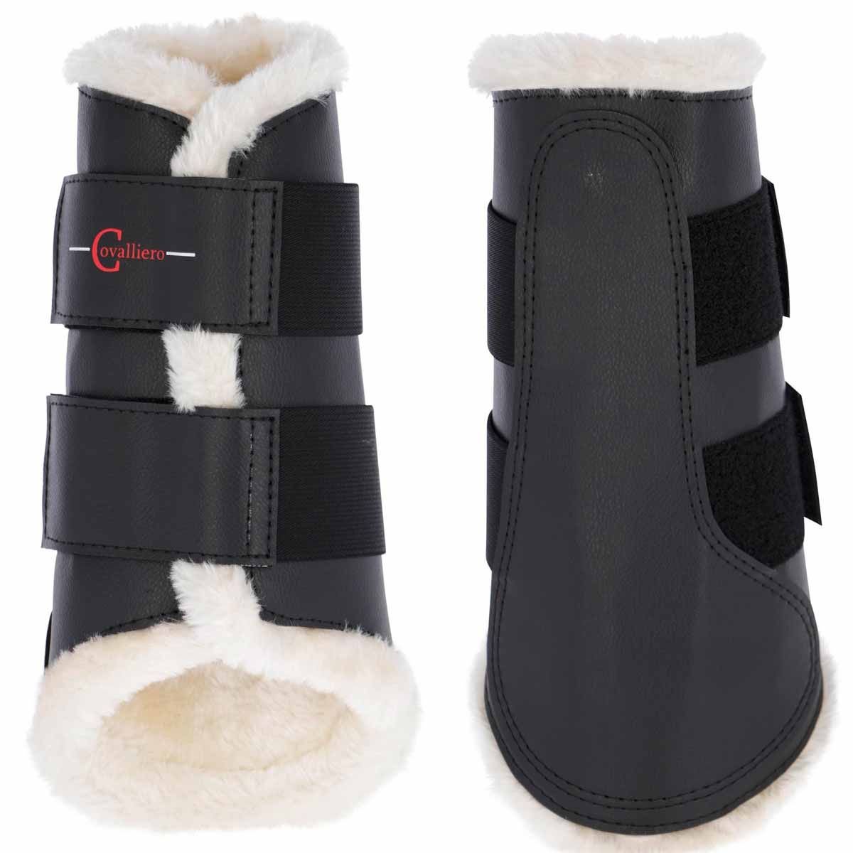 Covalliero Toison des guêtres de dressage noir COB front