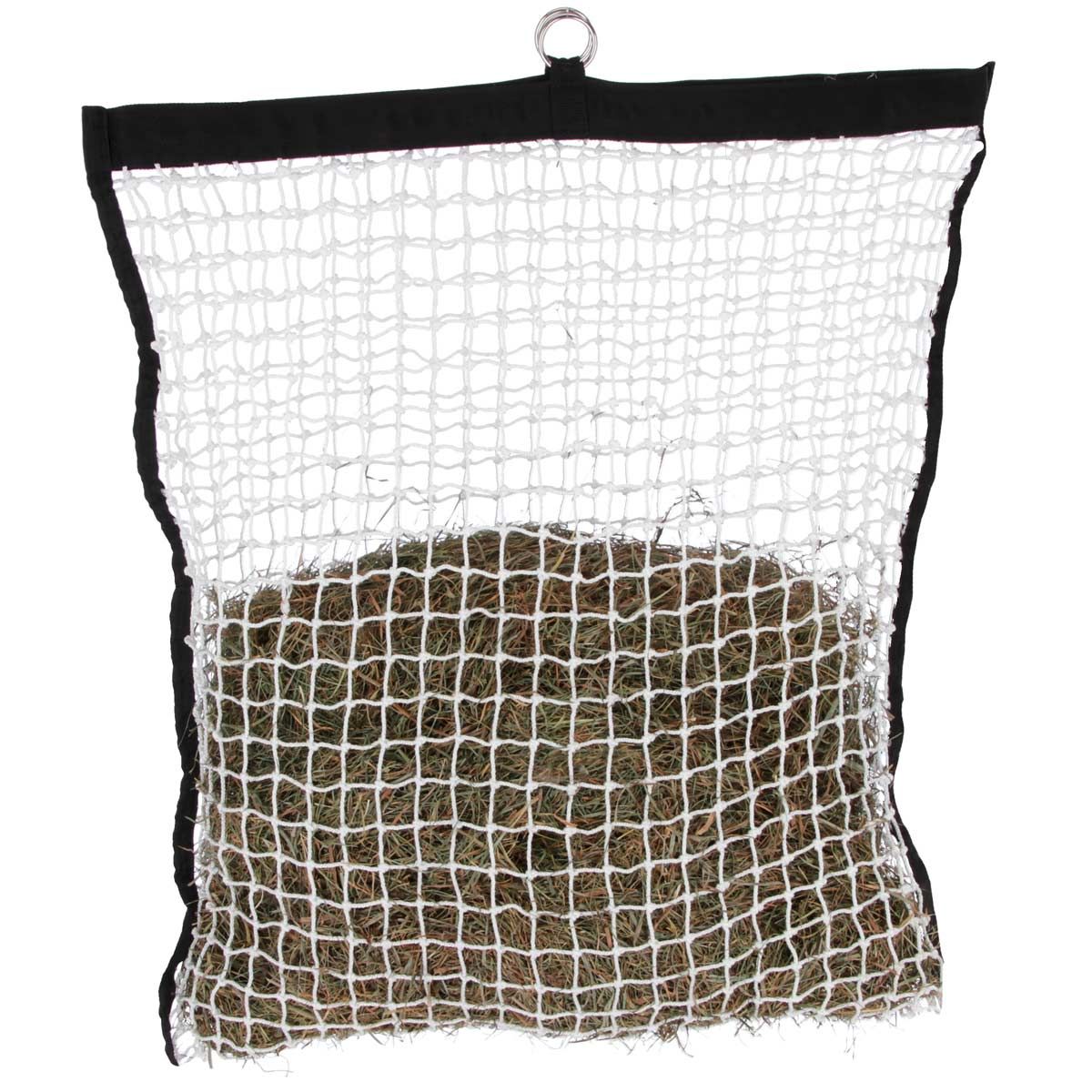 Kerbl Rete per fieno con ausilio riempimento 83 x 83 cm, maglia 3x3 cm, in uso, in scuderia